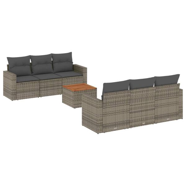 vidaXL Garden Sofa Set Grey, Brown
