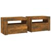 vidaXL Bedside Cabinet Set of 2 Smoked Oak Engineered wood Medium