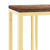 vidaXL Console Table Gold Stainless steel, reclaimed wood Narrow