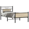 vidaXL Bed Frame Sonoma Oak Engineered wood and steel Small Single