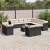 vidaXL Garden Sofa Set Black and cream