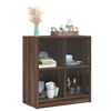 vidaXL Side Cabinet Brown oak Engineered wood, glass Small Side Cabinet