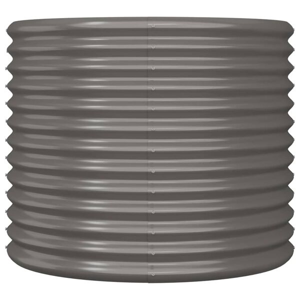 vidaXL Garden Planter Grey Powder-coated steel 31.5x31.5x26.8 in