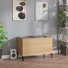 vidaXL Record Cabinet Sonoma Oak Engineered Wood, Metal Medium