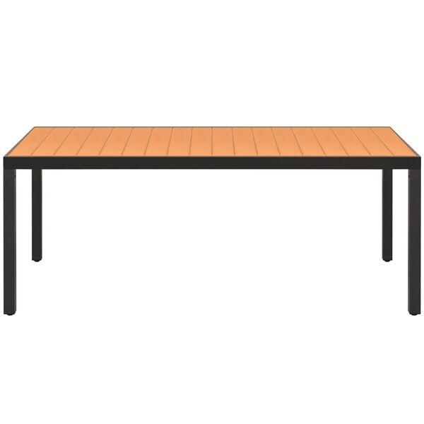 vidaXL Dining Set Black and Brown WPC, aluminum, PVC rattan, steel