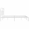 vidaXL Bed Frame White Steel Double Bed Frame Rectangular Modern