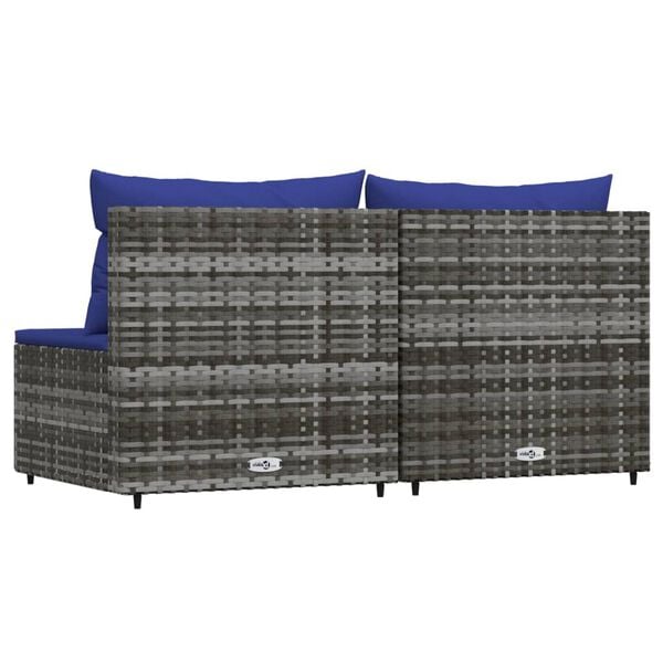 vidaXL Patio Middle Sofa Gray