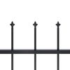 vidaXL Garden Fence with Spear Top Steel 631.3"x23.6" Black