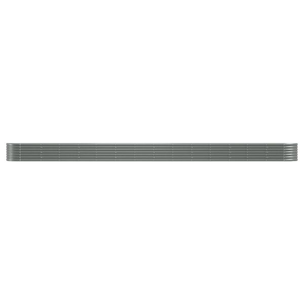 vidaXL Garden Raised Bed Grey Powder-coated Steel Large Durable