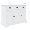 vidaXL Sideboard White MDF, Pinewood, Metal Medium Sideboard