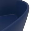 vidaXL Luxury Wash Basin with Overflow Matt Dark Blue 14.2x5.1" Ceramic