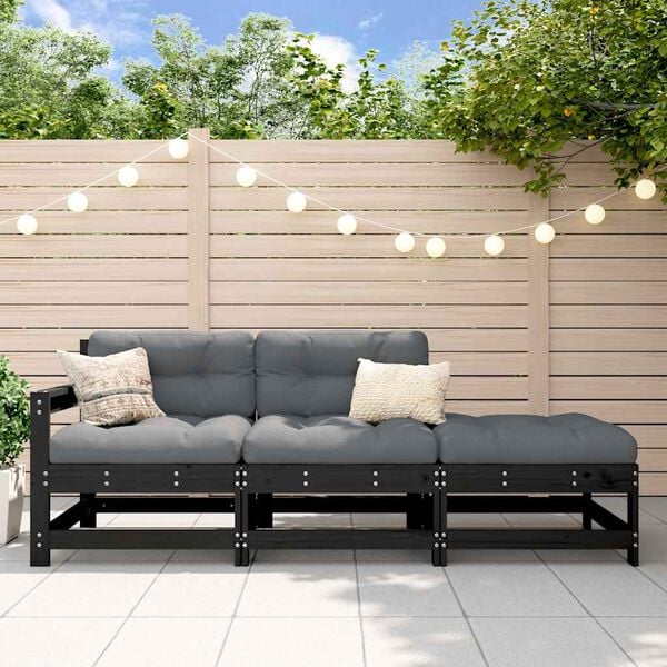 vidaXL Garden Lounge Set Black, Anthracite