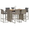 vidaXL Garden Bar Set Gray PE Rattan Large UV-resistant materials