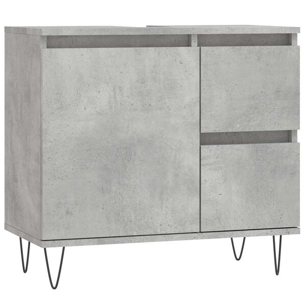 vidaXL Bathroom Cabinet Concrete grey Engineered wood, iron Medium