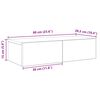 vidaXL Wall Shelf Grey Sonoma Engineered wood 23.6 x 10.4 x 5.9 in