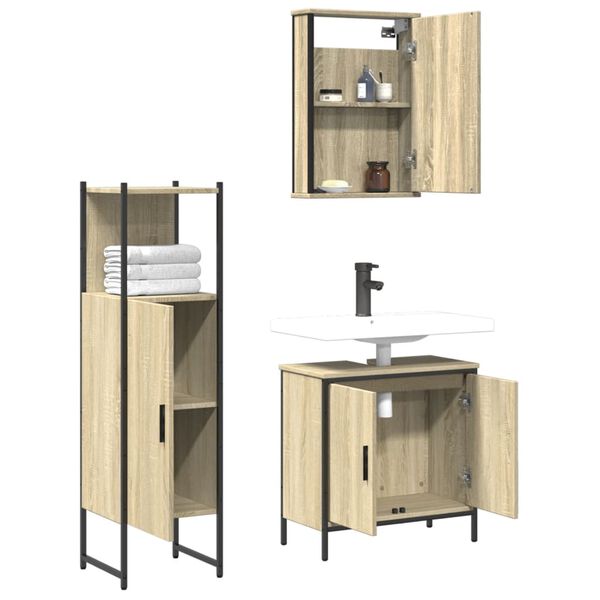 vidaXL Bathroom Furniture Set Sonoma oak