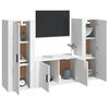 vidaXL TV Cabinet Set Set of 3 High gloss white Engineered wood