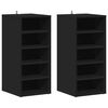 vidaXL Shoe Cabinet Set of 2 Black Engineered wood Medium Shoe Cabinet