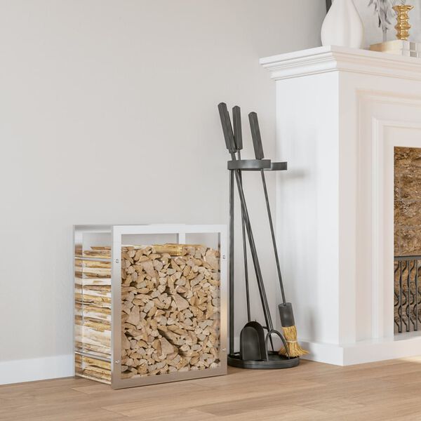 vidaXL Firewood Rack 19.7"x11"x22" Stainless Steel