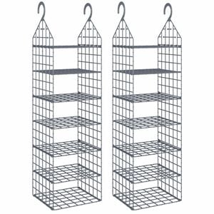 vidaXL Hanging Closet Organizer Grey PP (Polypropylene), PE (Polyethylene)
