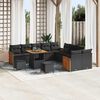 vidaXL Garden Sofa Set with Cushion 17 pcs Black Poly Rattan