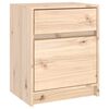 vidaXL Bedside Cabinet Set of 2 Natural Pine Solid Pine Wood Medium