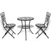 vidaXL Patio Furniture Black and White Powder-coated steel and ceramic