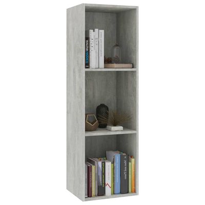 vidaXL Book Cabinet/TV Cabinet Concrete Gray 14.2"x11.8"x44.9" Engineered Wood