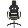 vidaXL Gaming Chair Black and Cream Fabric (100% polyester), Metal, Plywood
