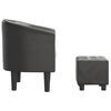 vidaXL Tub Chair with Footstool Gray Faux Leather