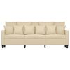 vidaXL 3-seater Sofa Cream Polyester 3-Seater Modern Durable