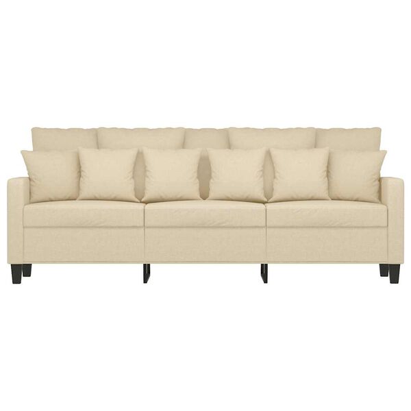 vidaXL 3-seater Sofa Cream Polyester 3-Seater Modern Durable