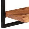 vidaXL Wall Shelf Set of 2 Natural wood, Black Solid acacia wood, Steel