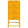 vidaXL Bedside Cabinet Set of 2 Mustard Yellow Steel Regular