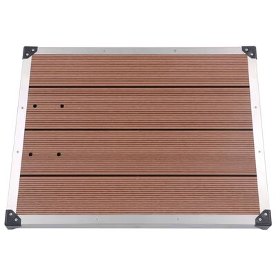 vidaXL Outdoor Shower Tray WPC Stainless Steel 31.5"x24.4" Brown