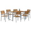 vidaXL Garden Dining Set 7 pcs Gray and brown solid acacia wood