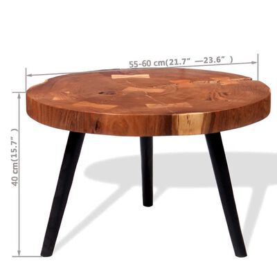vidaXL Log Coffee Table Solid Acacia Wood (21.7-23.6)x15.7