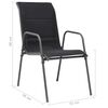 vidaXL Outdoor Chair Set of 6 Black Powder-coated steel and textilene