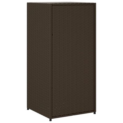 vidaXL Patio Storage Cabinet Brown 21.7"x21.7"x43.7" Poly Rattan