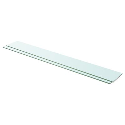 vidaXL Shelves 2 pcs Panel Glass Clear 43.3"x5.9"