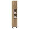 vidaXL Bathroom Cabinet Artisan Oak Engineered Wood, Iron Tall