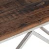 vidaXL Coffee Table Silver, Natural Wood Stainless Steel, Solid Sleeper Wood