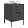 vidaXL Bedside Cabinet Set of 2 Black Steel Compact Bedside Cabinet