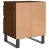 vidaXL Bedside Cabinet Set of 2 Brown oak Engineered Wood, Metal