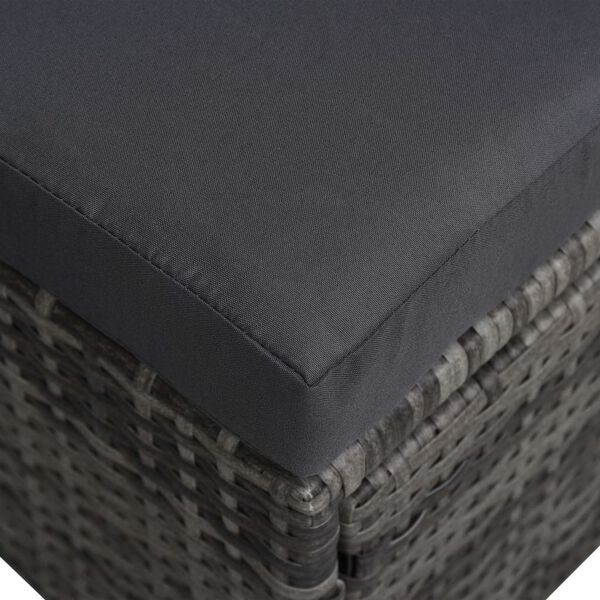 vidaXL 9 Piece Patio Lounge Set with Canopy Poly Rattan Anthracite