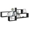 vidaXL Wall Shelf Black 65.9x7.1x26.8" Engineered Wood