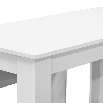 vidaXL Dining Table and Benches 3 Pieces Engineered Wood White