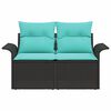 vidaXL Garden Sofa with Cushion Black 141 x 62 x 69 cm poly rattan