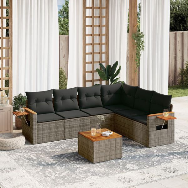 vidaXL Garden Sofa Set Grey