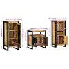 vidaXL Bathroom Furniture Set with Shelf 3 pcs Brown Solid Mango Wood